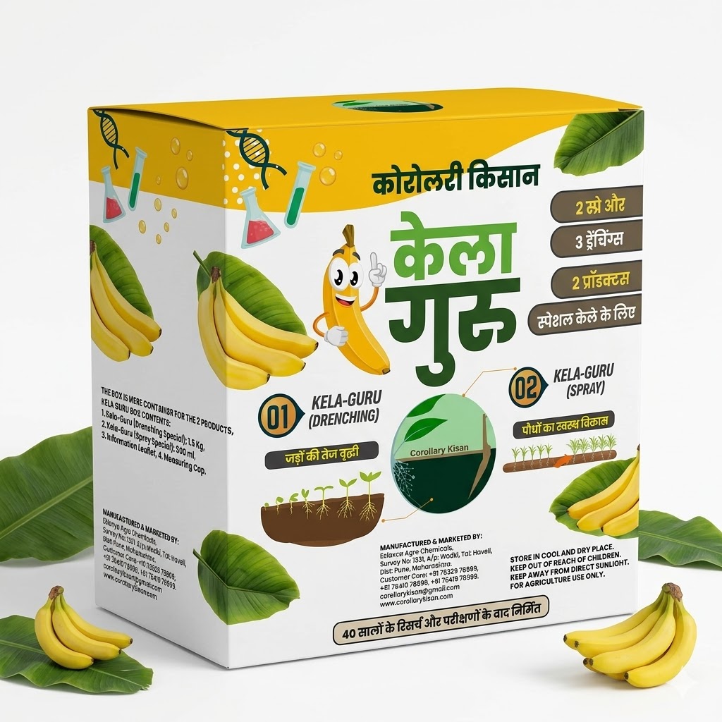 केले के पौधे के सर्वांगीण विकास के लिए। पौधे के रूट राइजोस्फीयर को बेहतर बना कर, भोजन उठाने में सहायक।